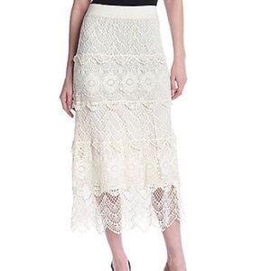 Ivory Long Crochet Skirt
